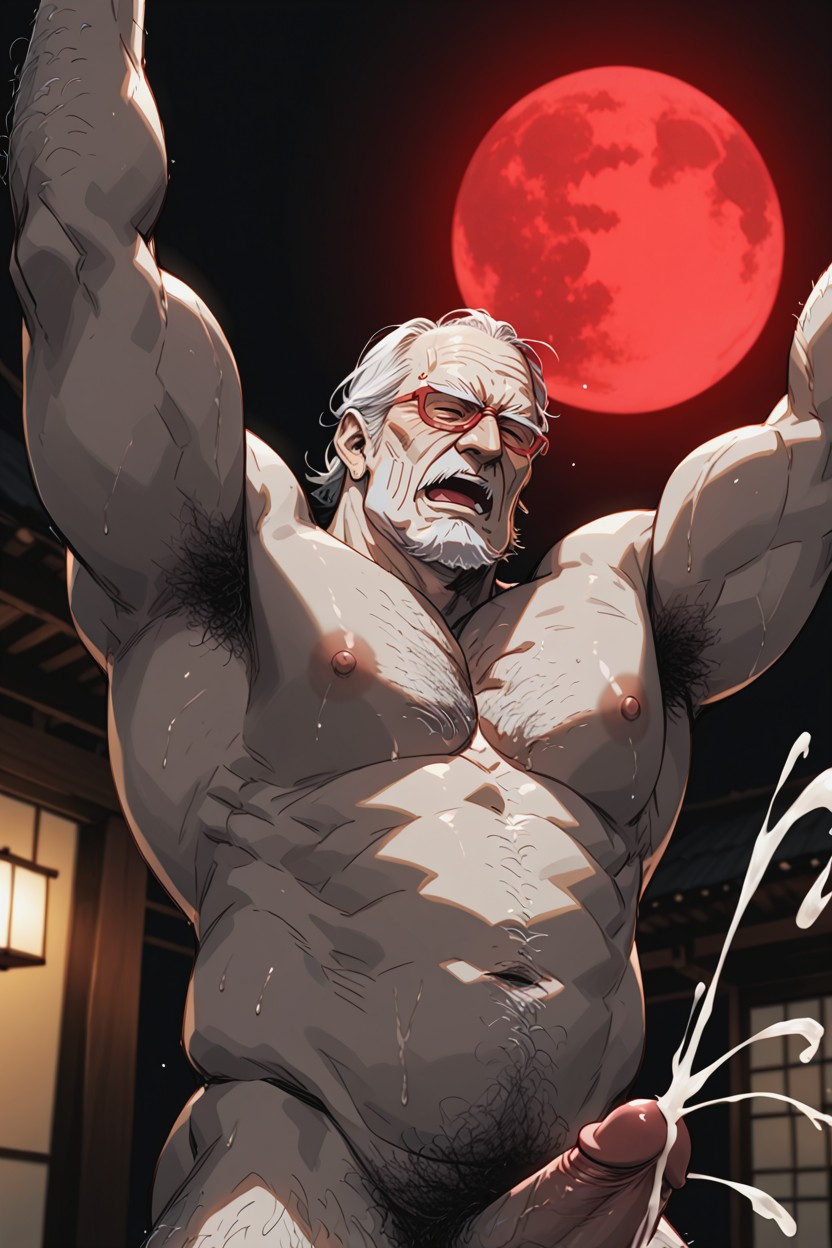 Japanese Moaning Sound Effect, Red Lighting, Naked AI Gay Porn