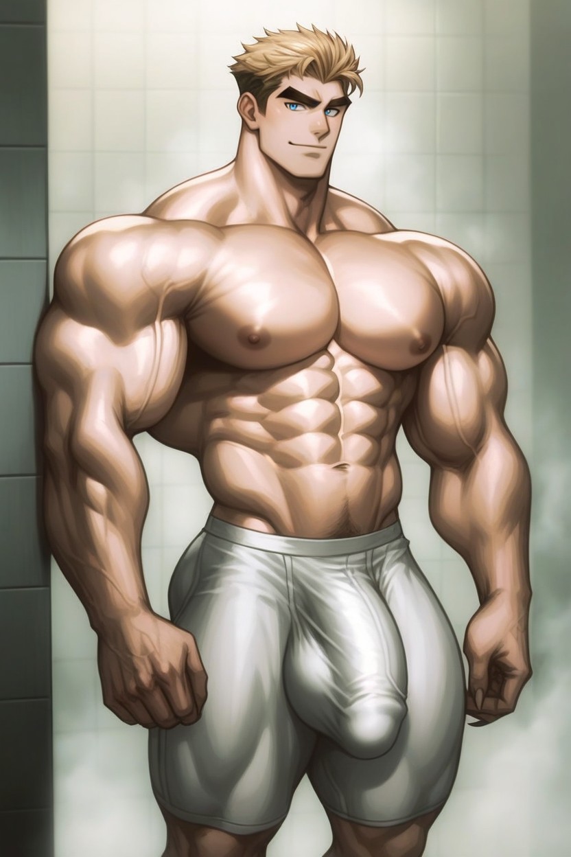 Solo, Shower, Perfect Abs AI Gay Porn