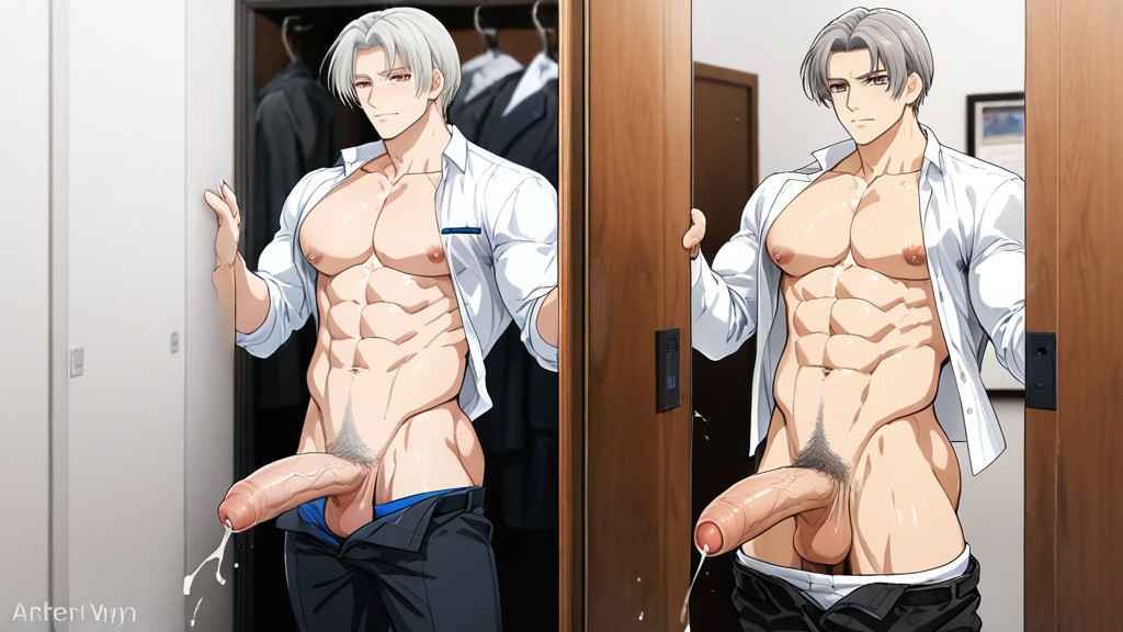 Only Men, Medium Ass, Artem Wing Giving Vyn Richter A Reach Around Handjob AI Gay Porn