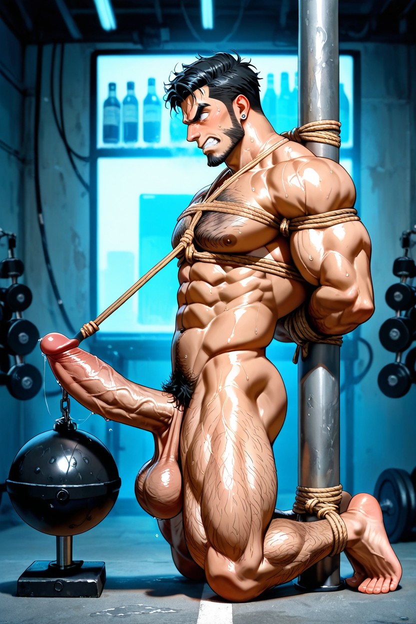 Erection, Medium Penis, Strict Side View AI Gay Porn