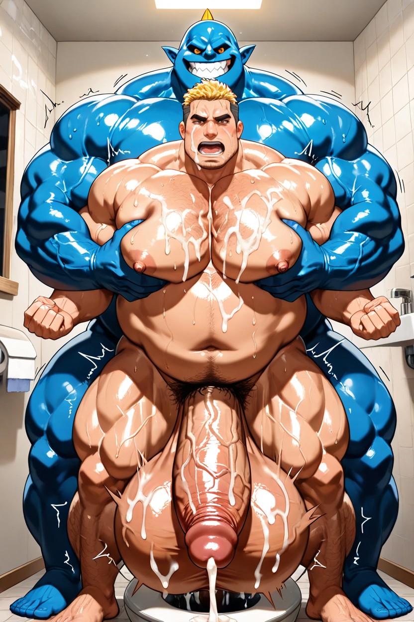 Cum Everywhere, Gay Anal Sex, Oversized Hyper Gigantic Balls AI Gay Porn