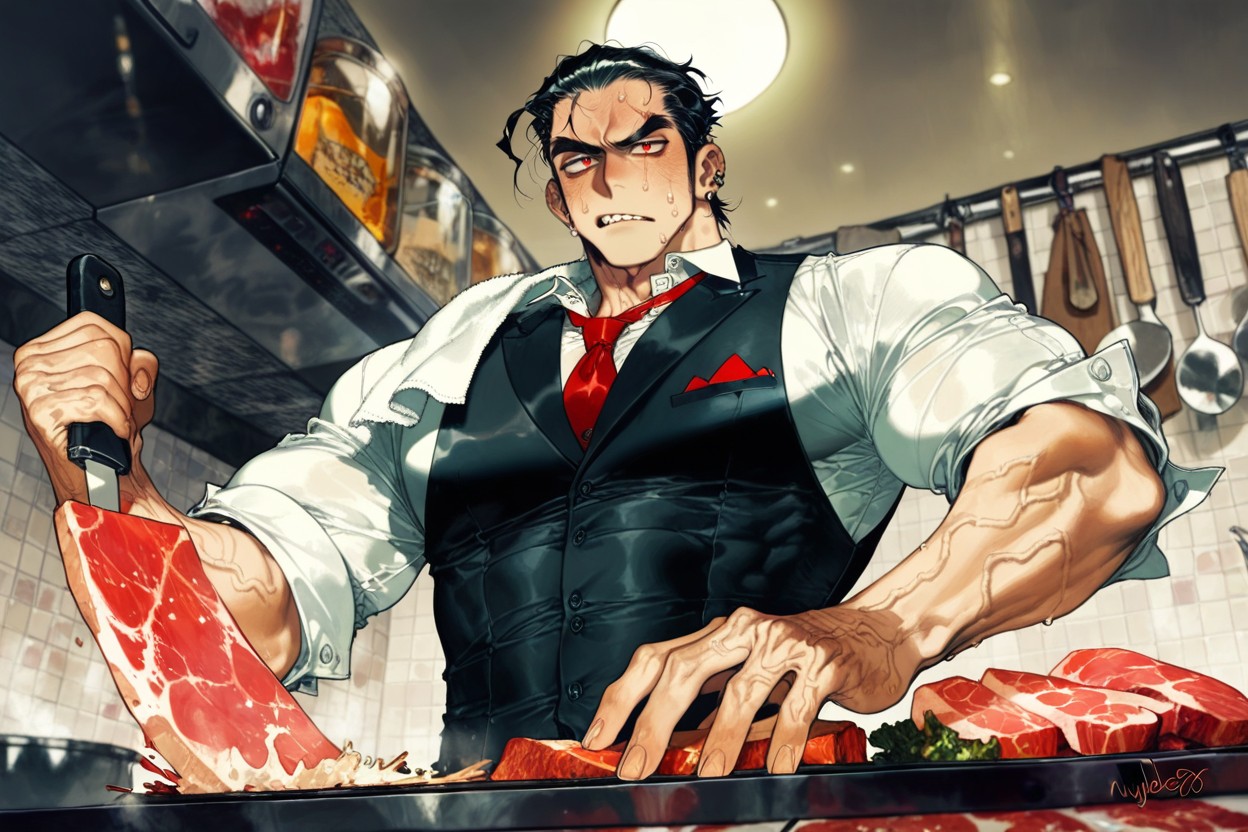 Dutch Angle, Vascular, Arms Covered In Veins AI Gay Porn