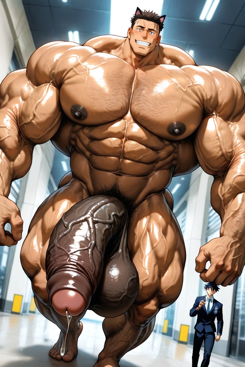Hyper Exaggerated Gigantic Muscle Physique, Big Muscles, Faceless Male AI Gay Porn