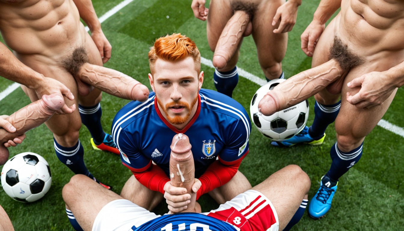 Exhibitionism, On Soccer Field Grass Inside Stadium, Outside On Soccer Field 게이 AI 야짤