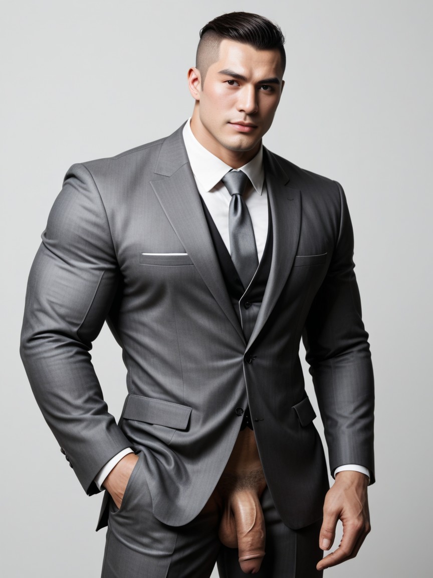 Smooth Closed Front Of The Trousers, Front Closure Completely Secured, Enormous Nose AI Gay Porn