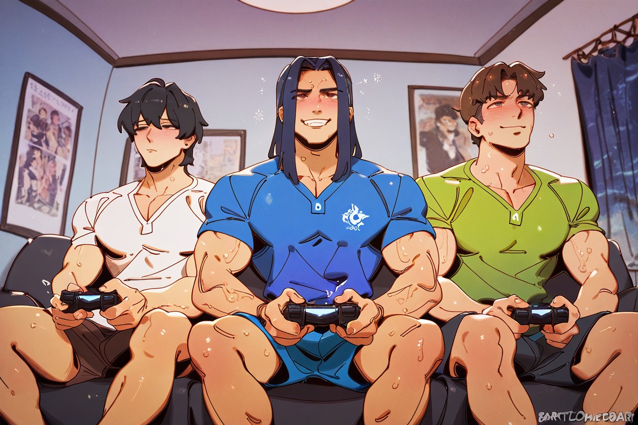 Veiny, Three Different Guys, Man Porno gay IA