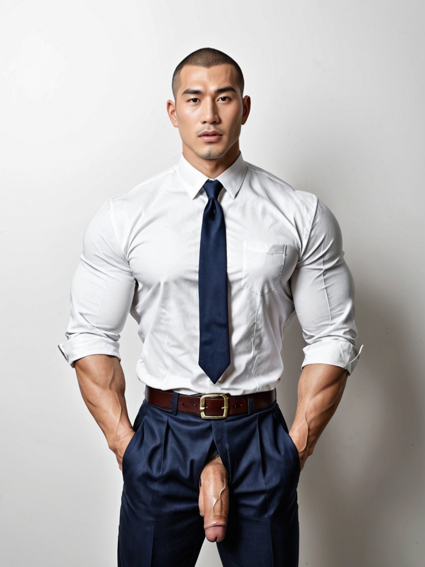 Posing, Chino, Shaved Hair Porno gay IA