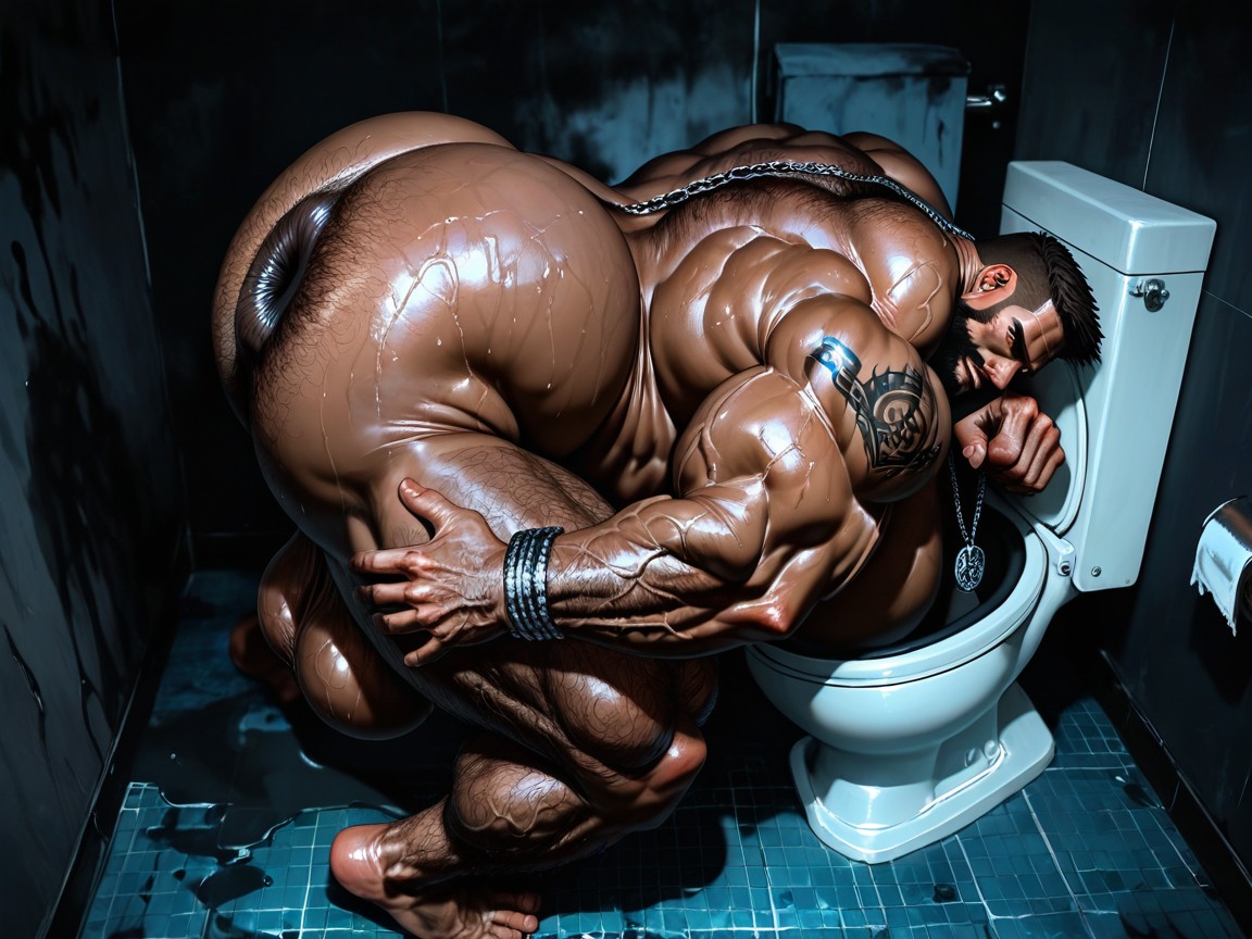 Gloomy Atmosphere, Small Ass, Veiny Muscles AI Gay Porn