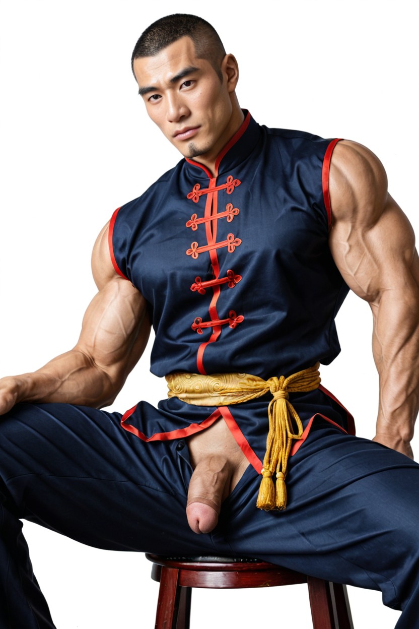 Monolids, Flaccid Penis Downward, Standing AI Gay Porn