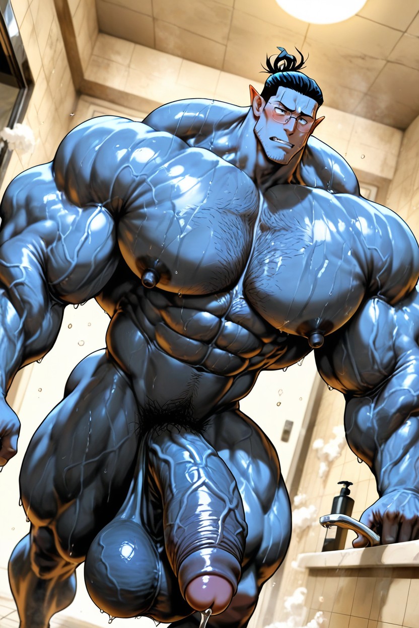 Gigantic Veiny Testicles, Faceless Male, Pointy Ears AI Gay Porn