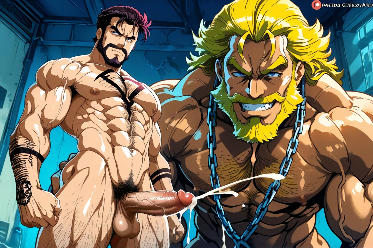 Abdominal Anime Style, Bara, Lady Horny Face AI Gay Porn