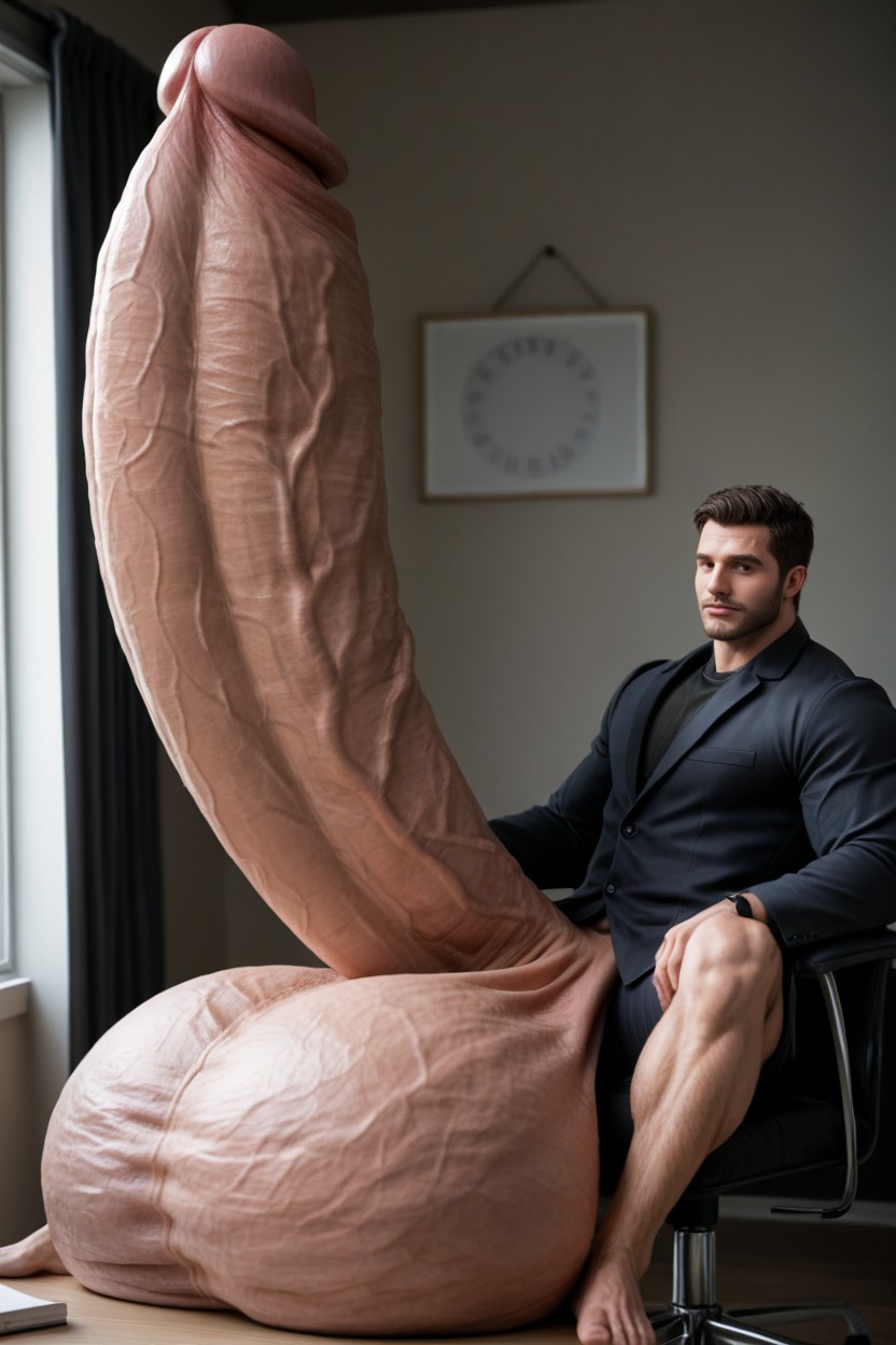Oiled Sweaty Skin, Large Biceps, Hyper Balls AI Gay Porn