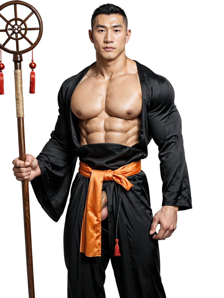 Adult Male, Discreet Fabric Opening, Front Closure Completely Secured AI Gay Porn