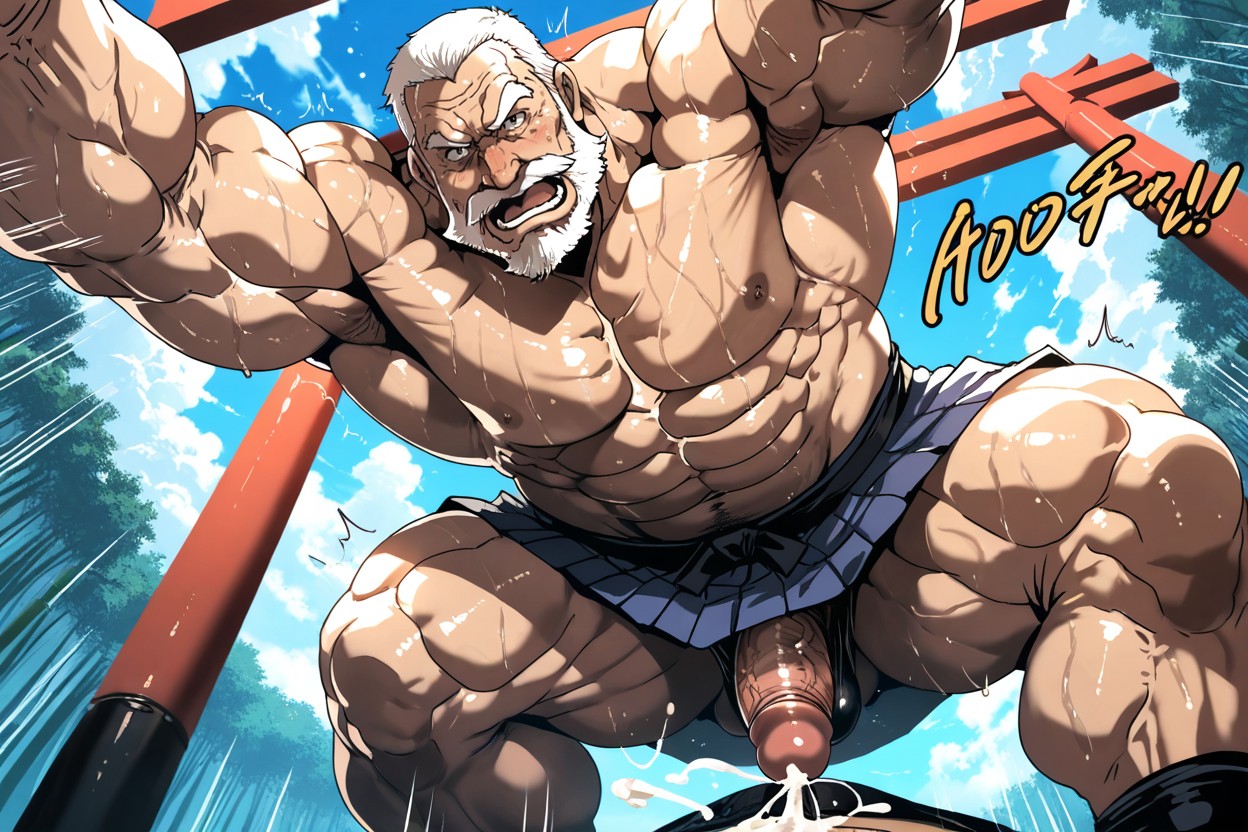 Tilting Forward Over, Motion Lines, Huge Rounded Pecs AI Gay Porn