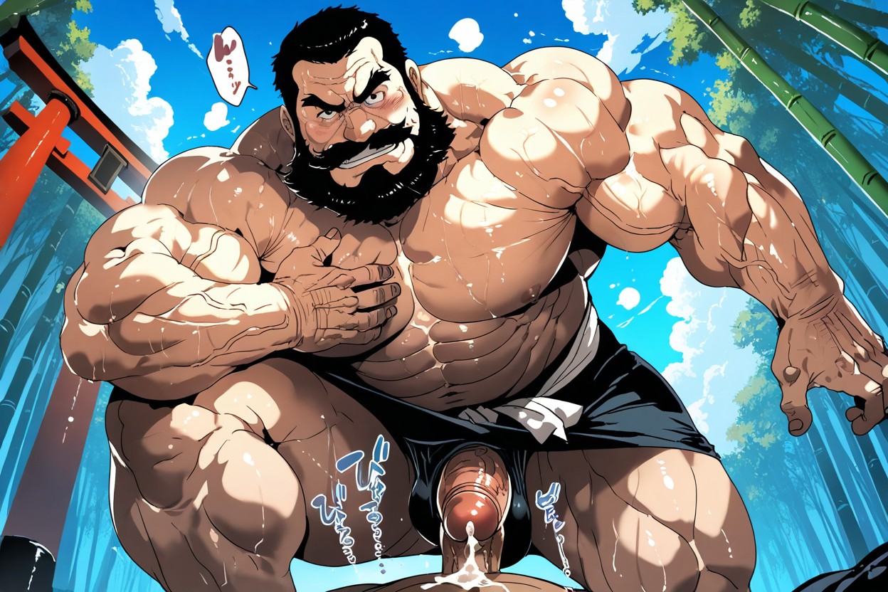 Erect Hard Penis, Fat, Deep Defined Abs AI Gay Porn
