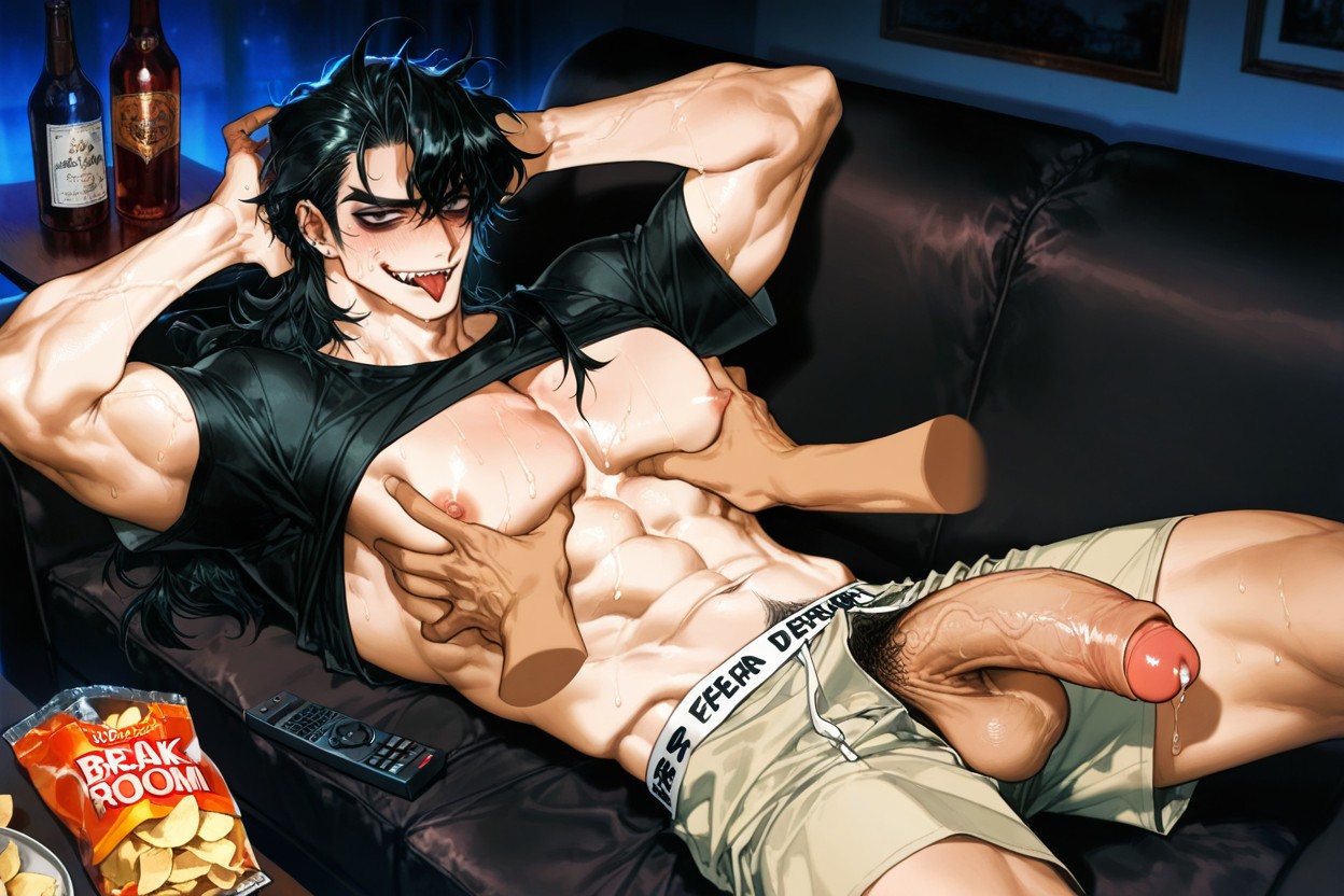 Beige Boxers, Tv Remote Control, Masaaki Yuasa Anime Style Porno gay IA