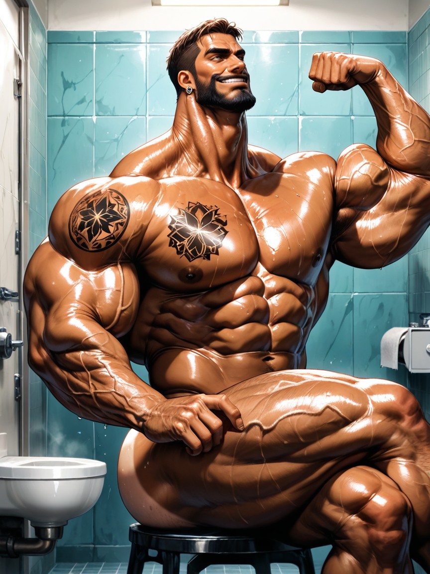 Bodybuilder, Huge Balls, Wide Back Porno IA Gay