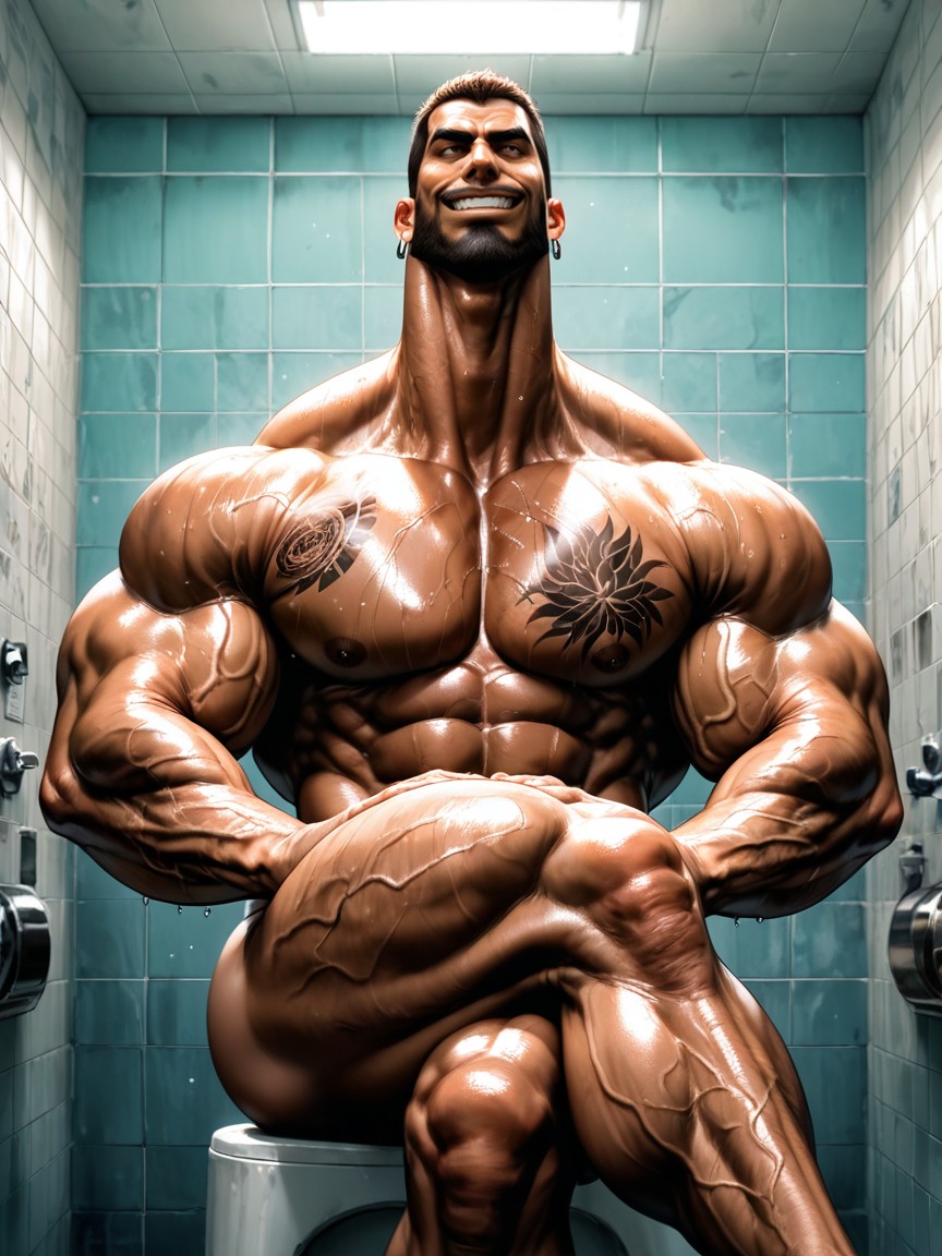 Muscular Ass, Huge Muscles, Detailed Realistic Image Porno gay IA