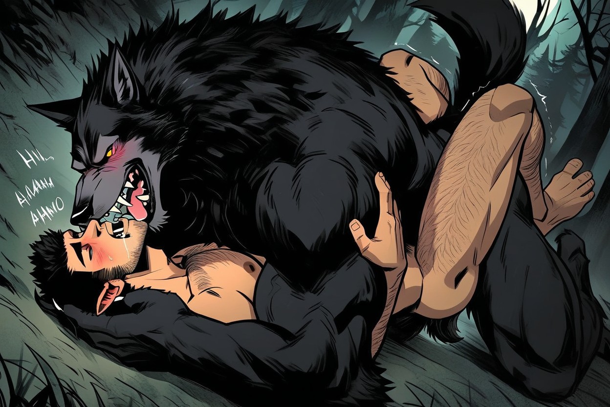 Sweaty, Gay, Sharp Teeth AI Gay Porn