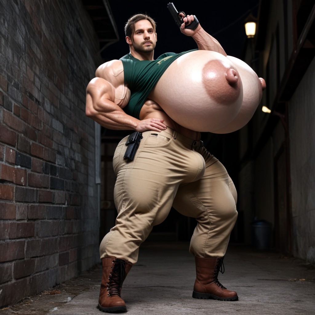 Rapado, Cuerpo Completo, Musculosa Porno gay IA