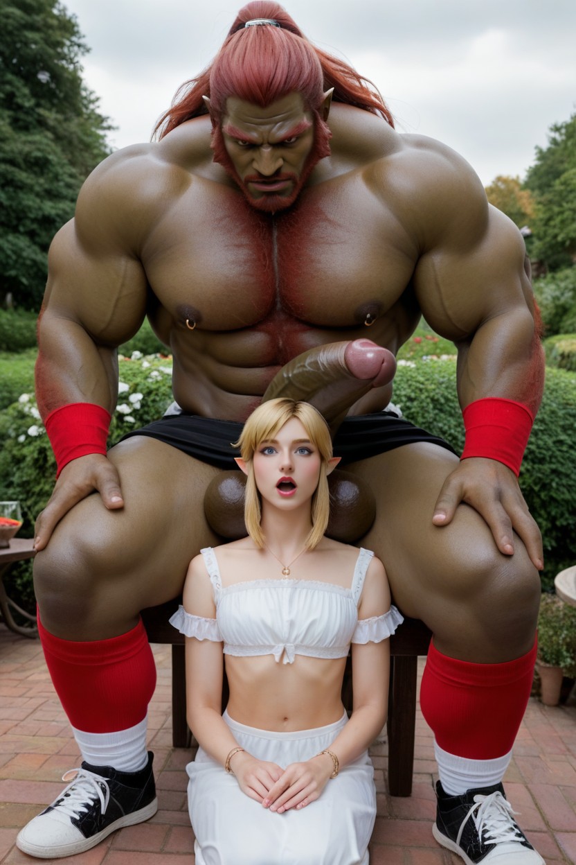 Ganondorf Standing, Many People Around, Knee Long Socks AI Gay Porn
