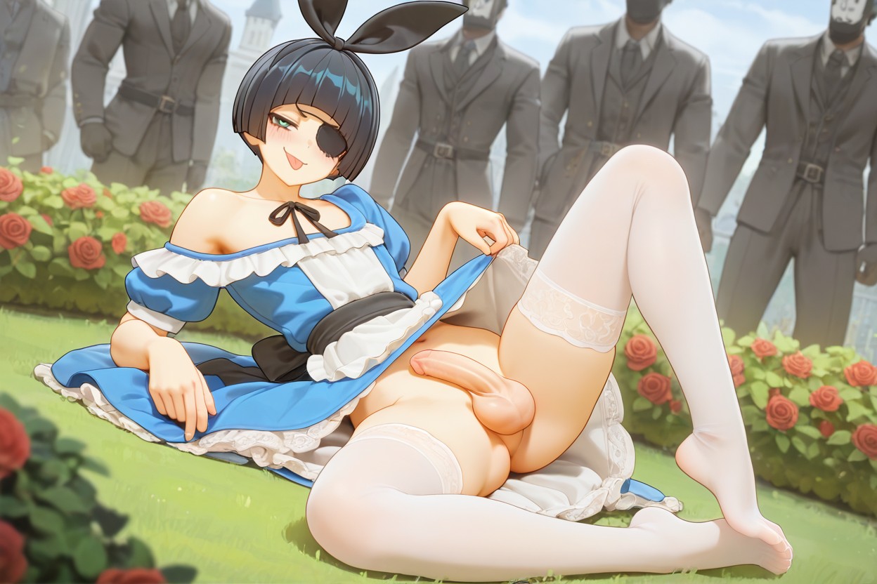 18+, Alice In Wonderland Costume, Off-shoulder Light Blue Dress AI Gay Porn