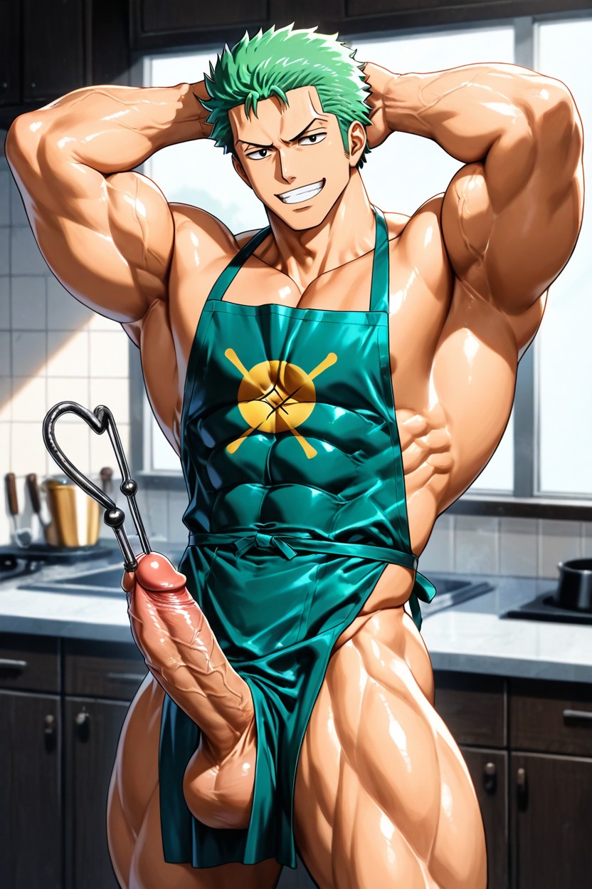 Defined Abs, Muscular, Smiling AI Gay Porn