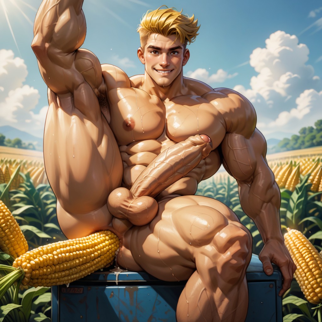 Corn In Anus, Smile, Corn Field AI Gay Porn