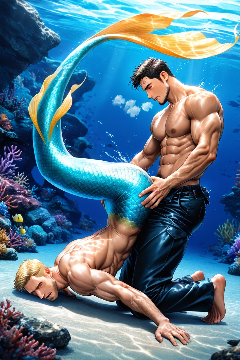 Show Penetration, Side View, Underwater AI Gay Porn