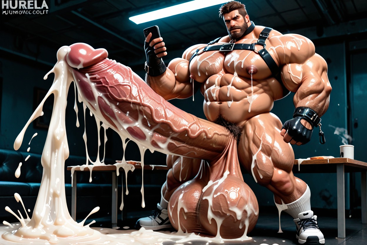 Hyper Cum, Gigantic Balls, Cum Shooting Everywhere AI Gay Porn