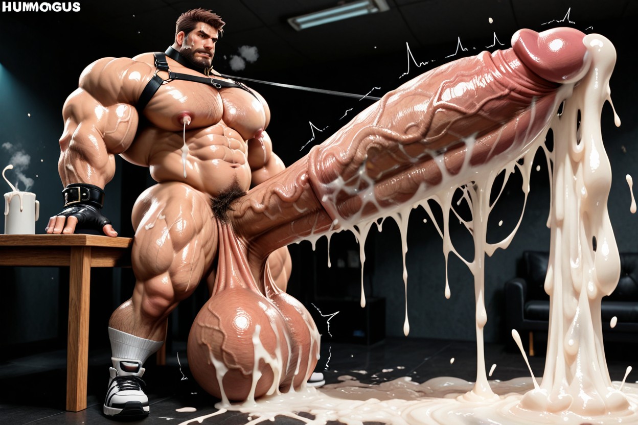 Cum On Legs, Penis Bigger Than Leg, Gigantic Hyper Balls AI Gay Porn