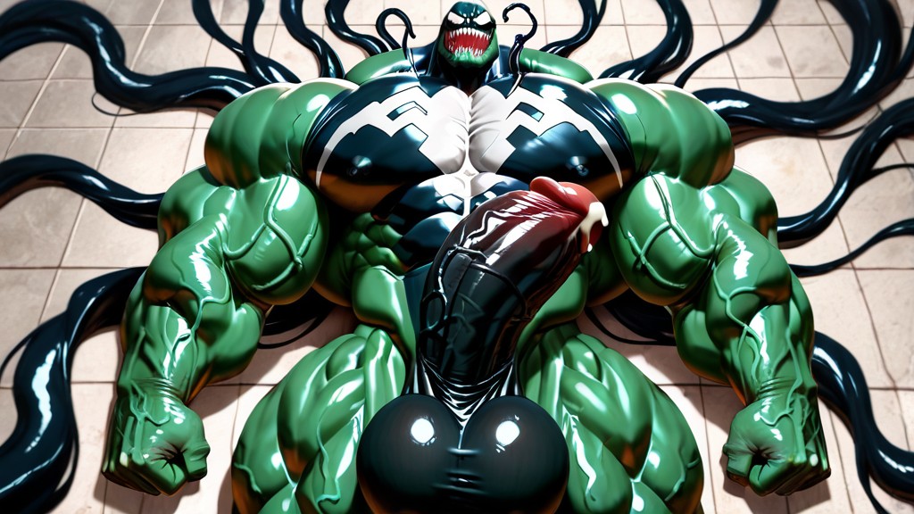 Green Skin, Humongous Thick Penis, Hyper Macro Penis Wider Than Body AI Gay Porn
