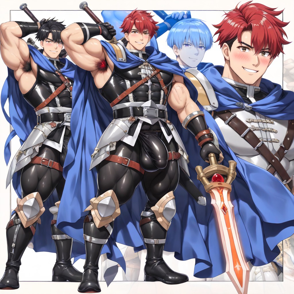One Arm Up, Highly Detailed Anatomy, Ultra-detailed Porno gay IA