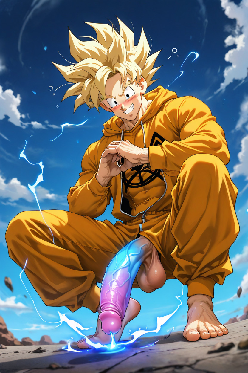 Goku As Sajyajin, Alone, Horny AI Gay Porn