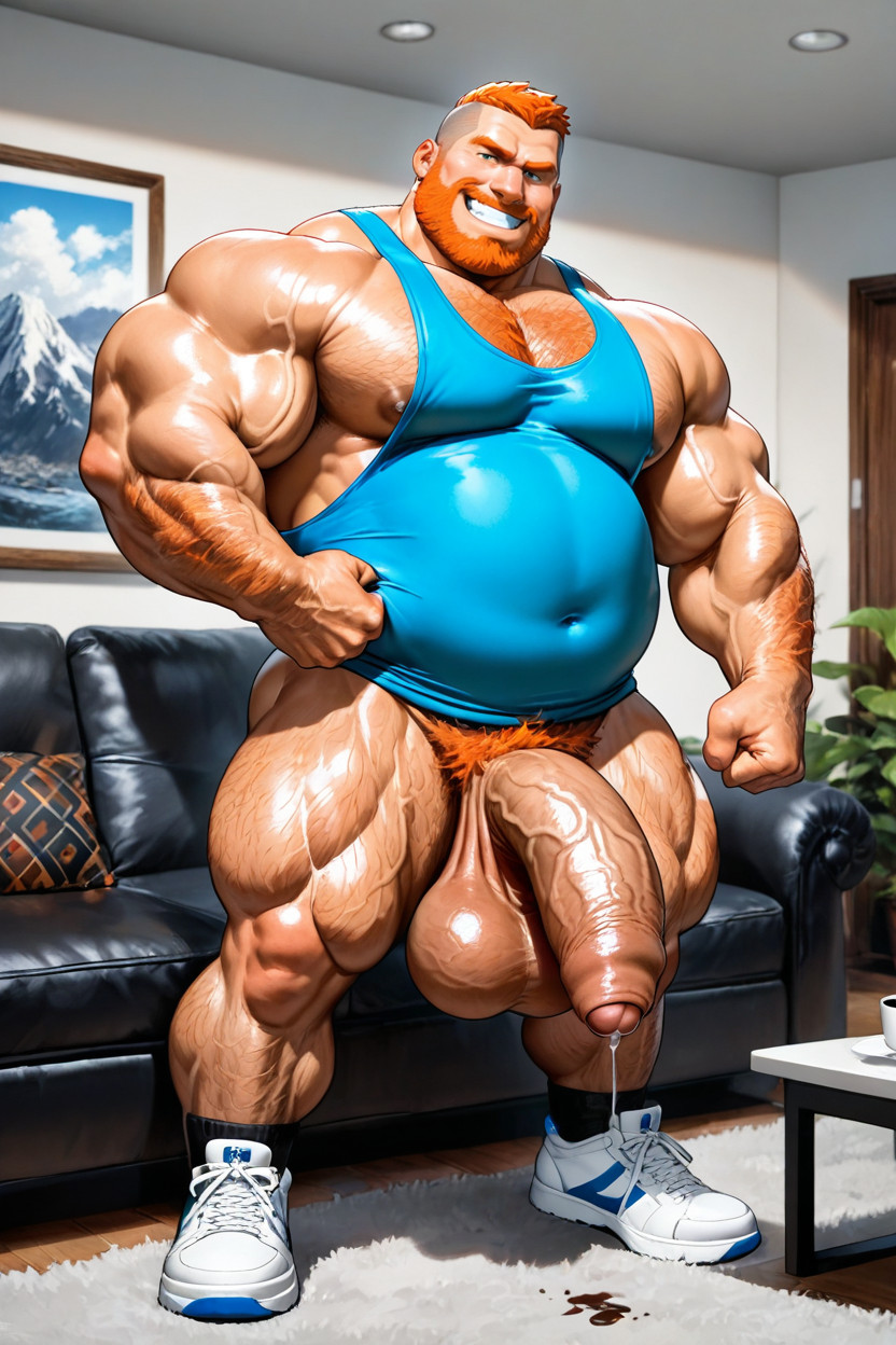 Smug Expression, Wrestler, Side View AI Gay Porn