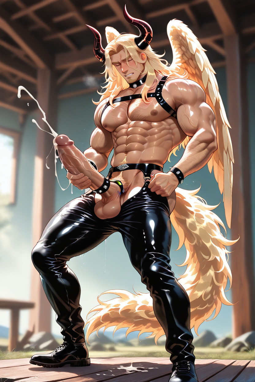 Oversized Muscles, Side View, Male Bodies AI Gay Porn