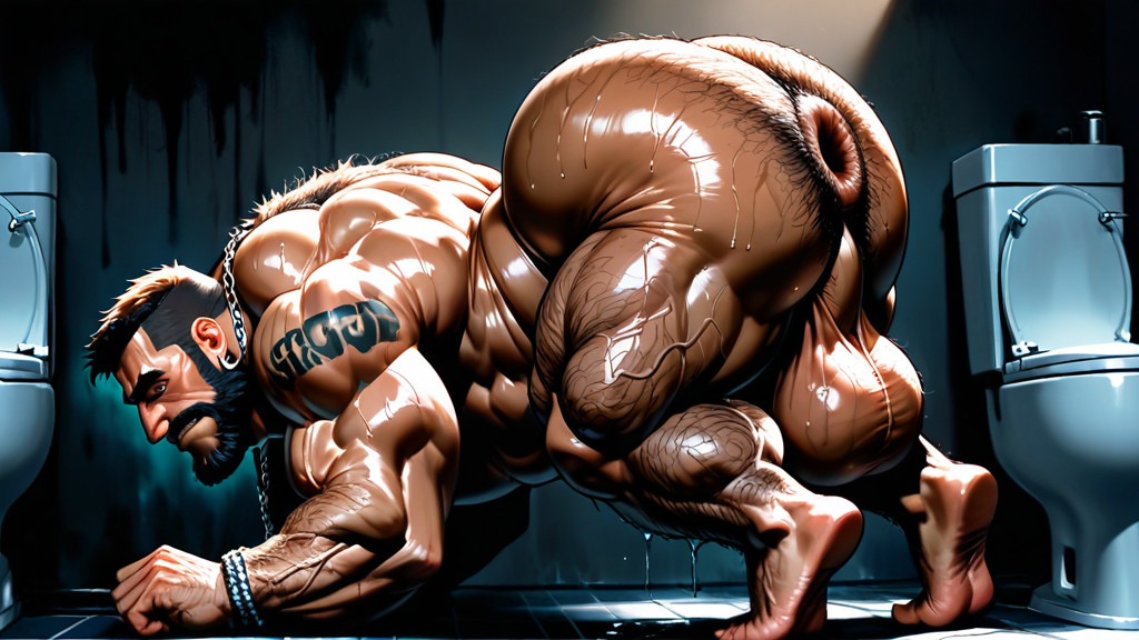 Big Lats, Neck Wider Than Face, Muscular Legs AI Gay Porn