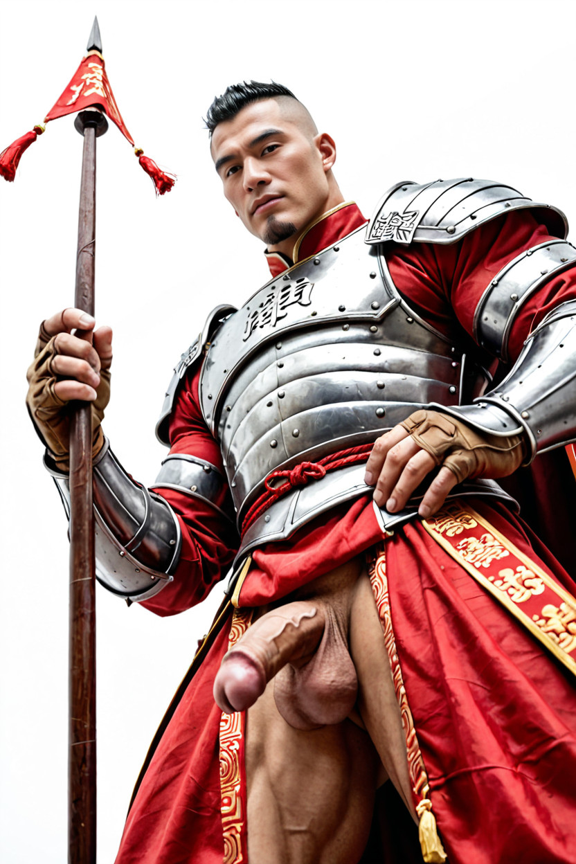 Loose Linen Trousers, Medieval Fabric Pants, Impossibly Huge Muscles AI Gay Porn