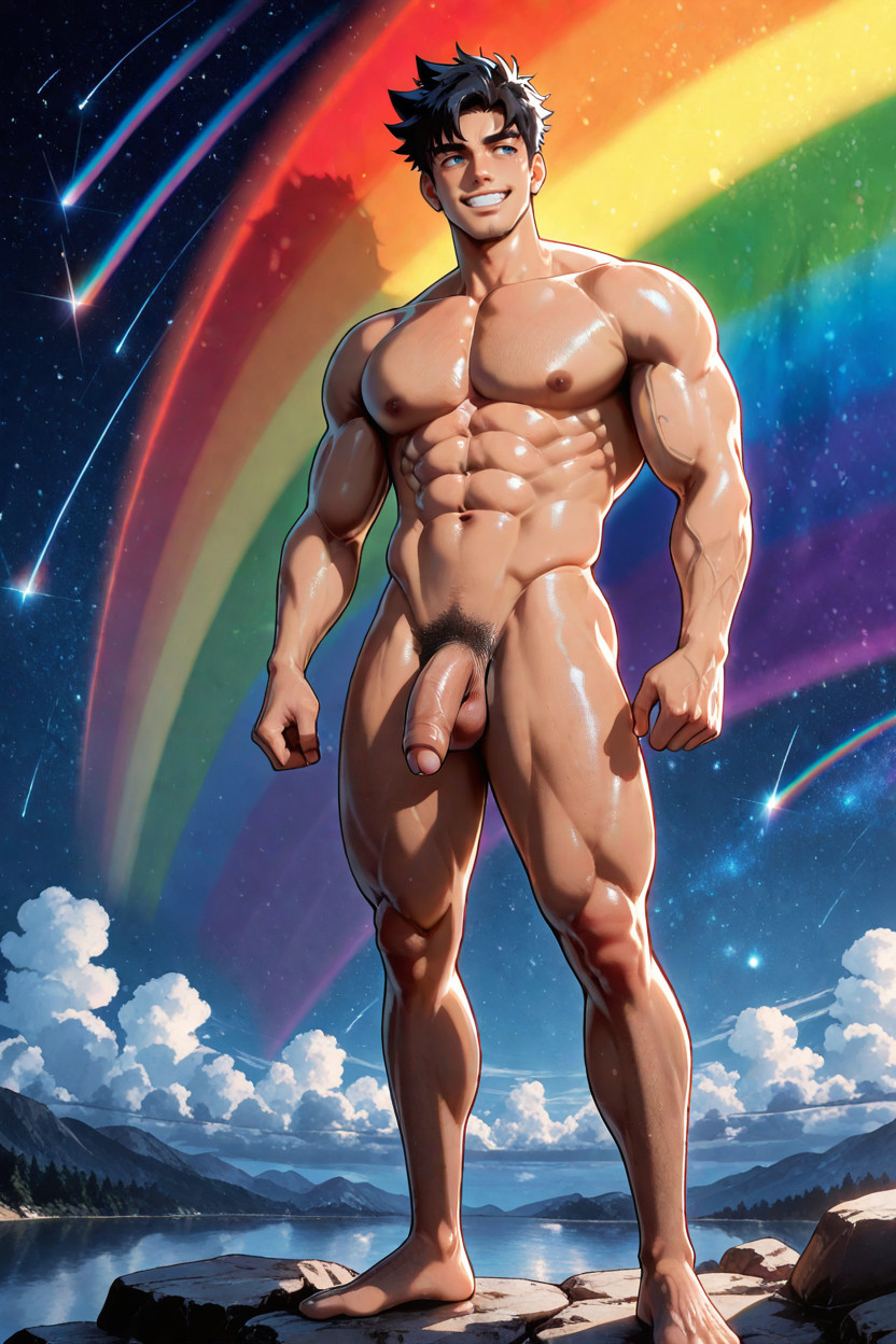 Key Light From Front Of The Subject, Very Short Hair, Fit Only AI Gay Porn