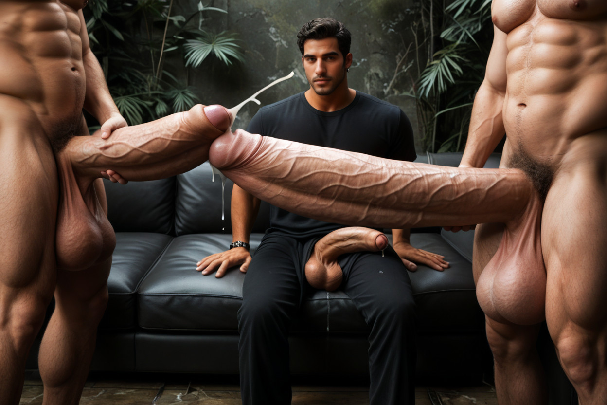 Male Only, Nature, Penis Longer And Thicker Than Body AI Gay Porn