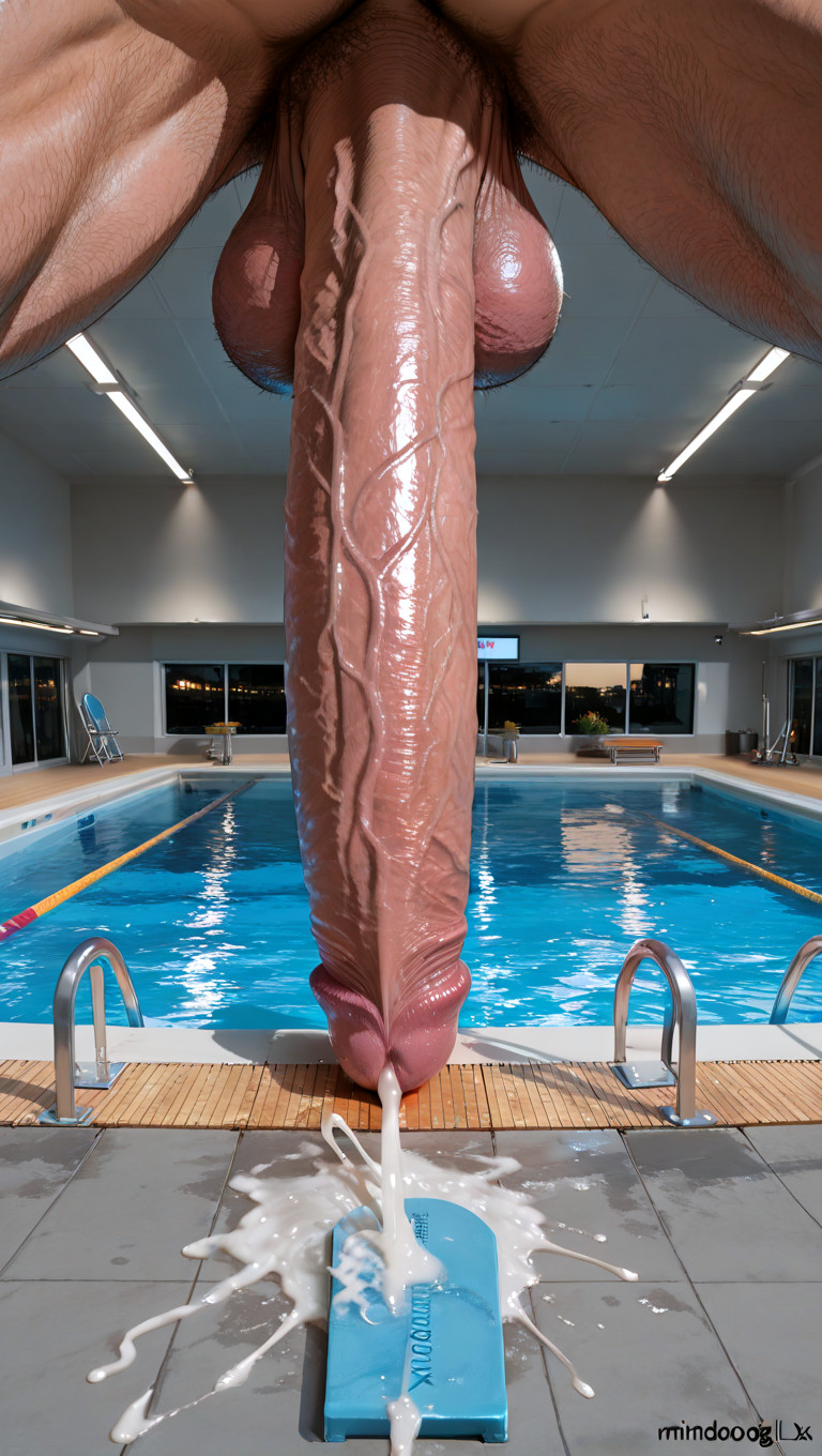 Room Sized Macro Penis, Impossibly Thick Macro Penis, Impossibly Long Hyper Penis AI Gay Porn