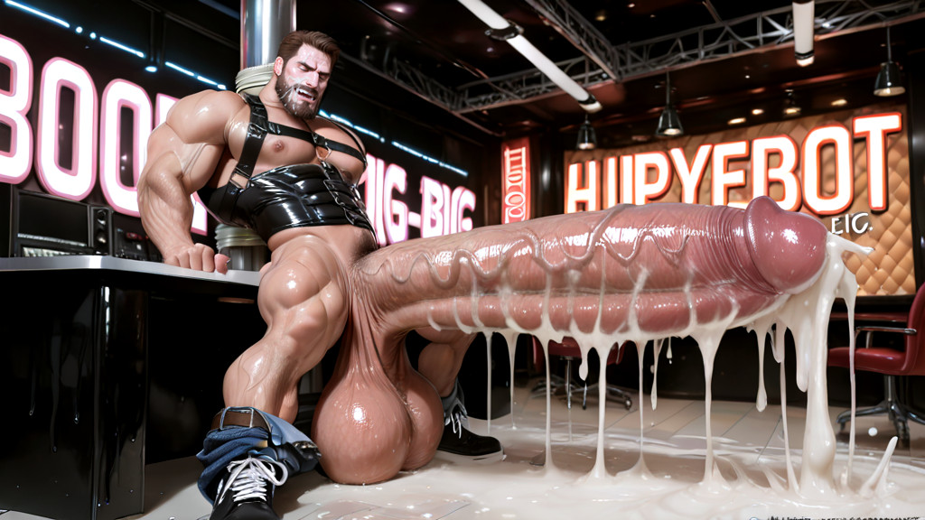 Male Only, Room Sized Macro Penis, Shredded AI Gay Porn
