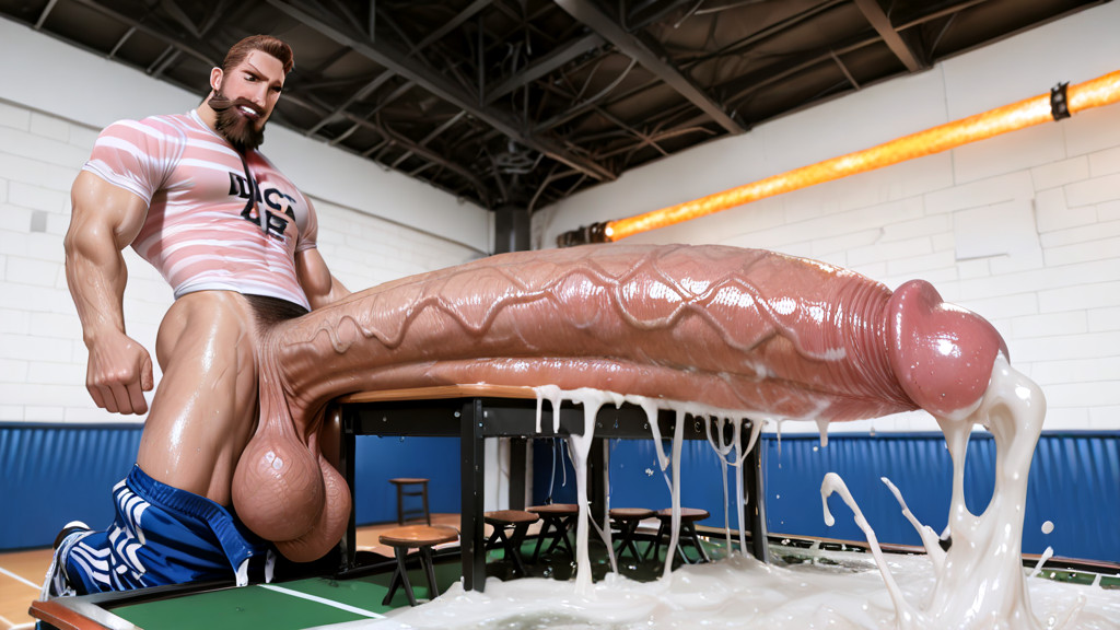 Male Only, Room Sized Macro Penis, Masculine AI Gay Porn
