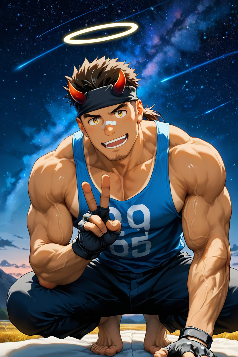 Manly, Tanned Skin, No Mole AI Gay Porn