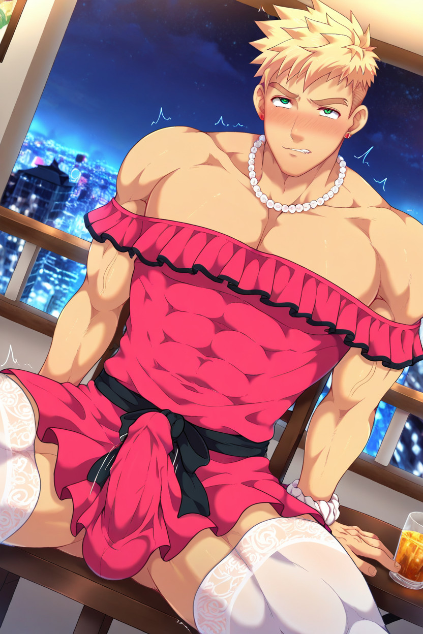 A White Scrunchie On The Wrist, Rooftop, 18+ AI Gay Porn