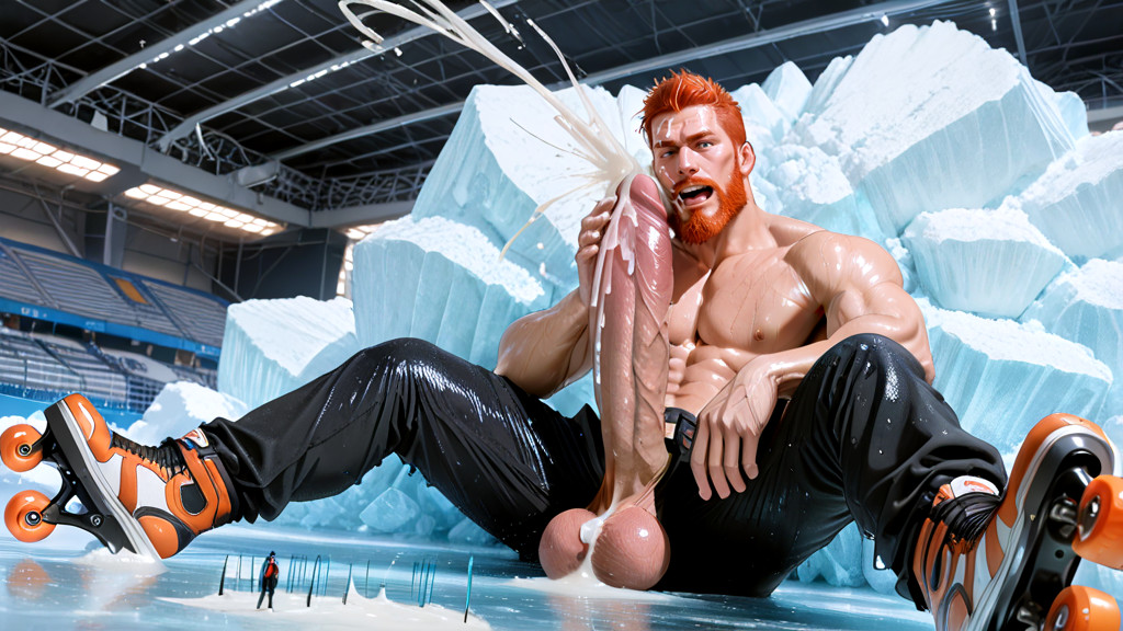 Red Beard, 18+, White Cum On The Ice AI Gay Porn