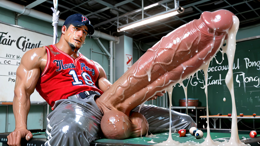 Colossal Penis, Gigantic Monster Cock Bigger Than His Own Body, Fair Natural Skin AI Gay Porn