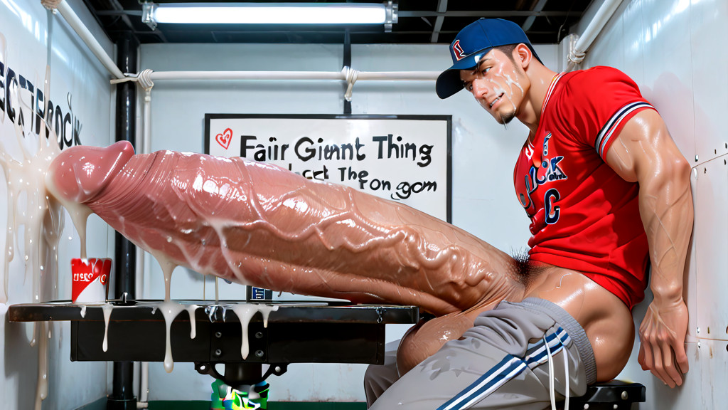 White Cum Everywhere, Gigantic Monster Cock Bigger Than His Own Body, Gigantic Oversized Hyper Penis AI Gay Porn