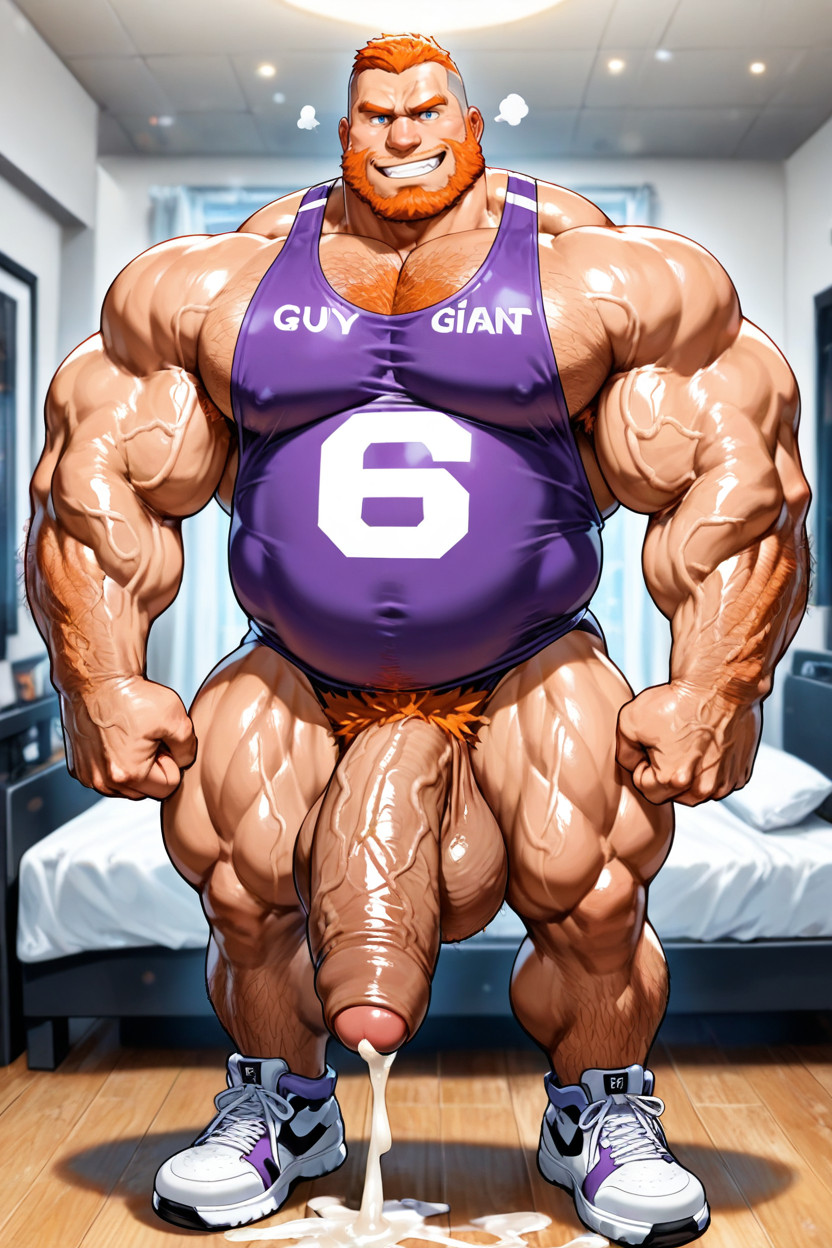 Wrestler, Smug Expression, Thick AI Gay Porn