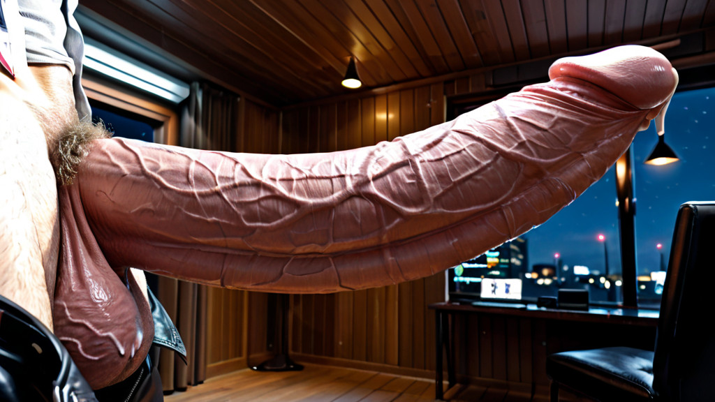 Leather Seat, Colossal Penis, Suit Pants Shoved Down AI Gay Porn